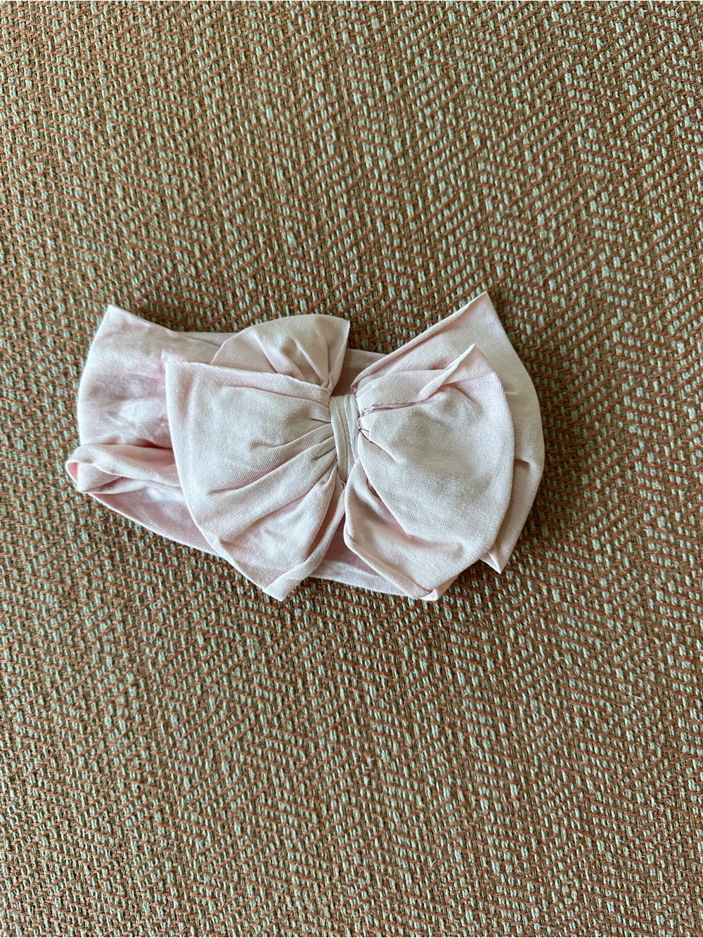 Soft Pale Pink Bow Headband for infants